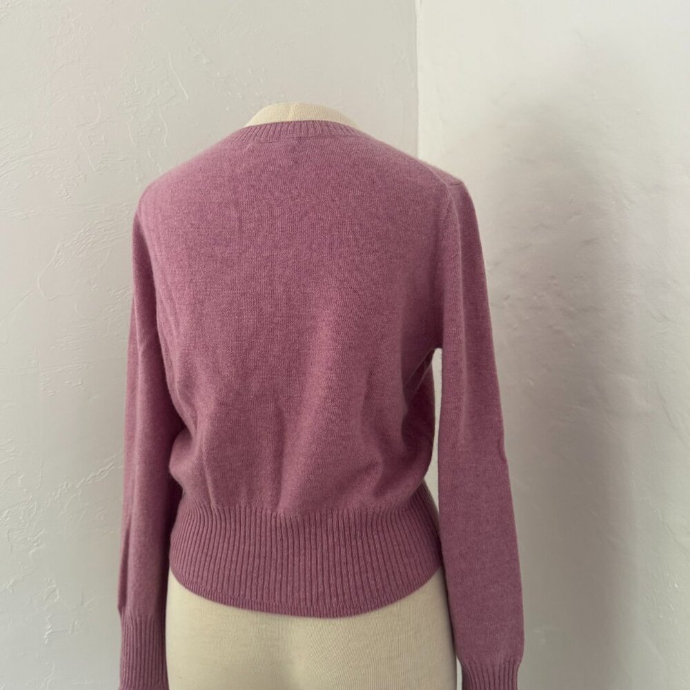 J.CREW Cashmere Shrunken Crewneck Sweater Raspberry S NWOT - Picture 5 of 10